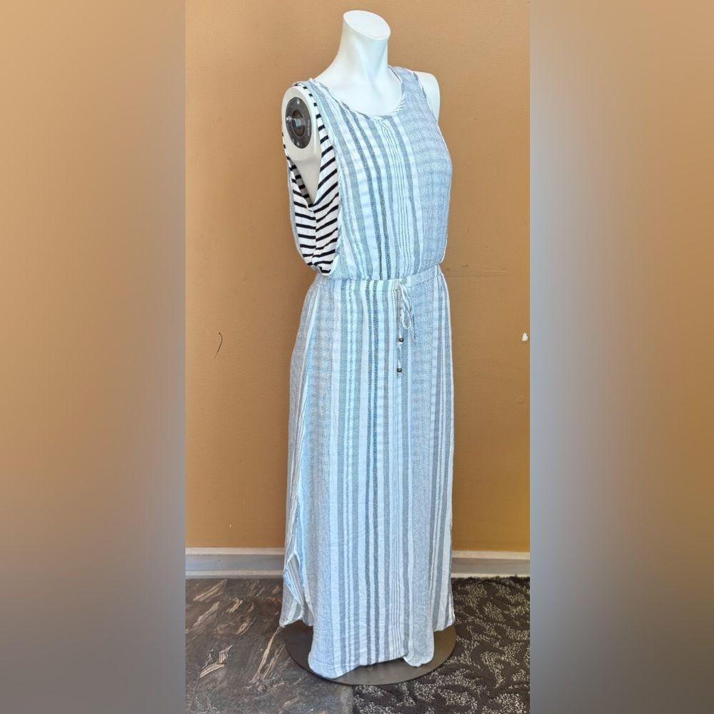 Hummingbird classic beachy contemporary Striped Sleeveless Maxi Dress size M
